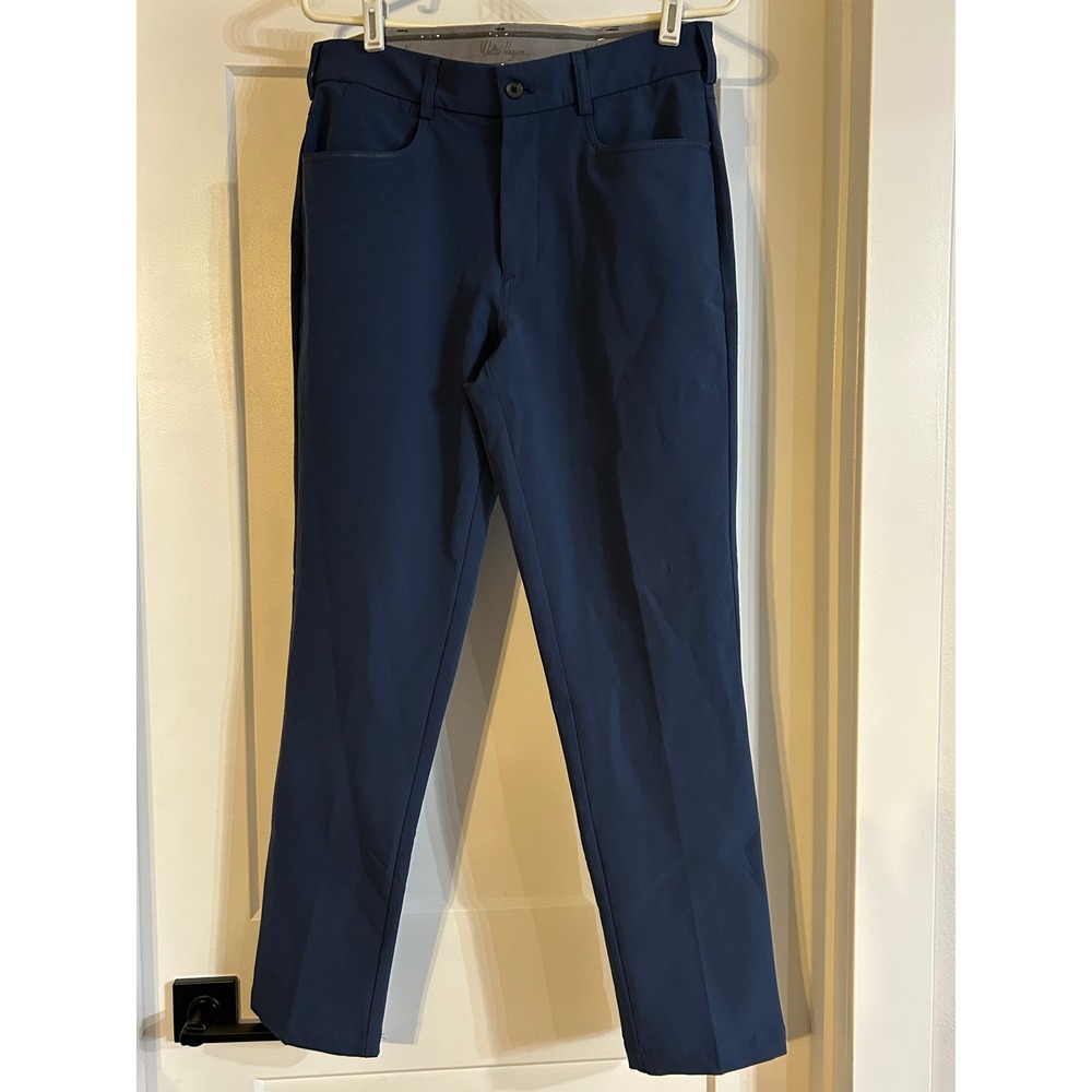 Walter Hagen Mens Performance Golf Pants Blue Straight Fit Stretch 30x30 Dress